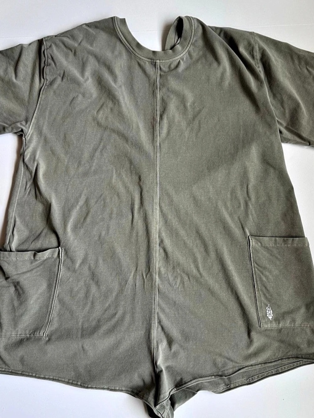 Free People Olive Hot Shot Tee Romper Like New